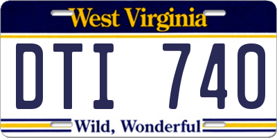 WV license plate DTI740