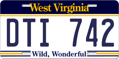 WV license plate DTI742