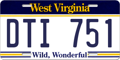 WV license plate DTI751