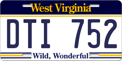 WV license plate DTI752