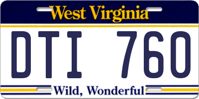 WV license plate DTI760