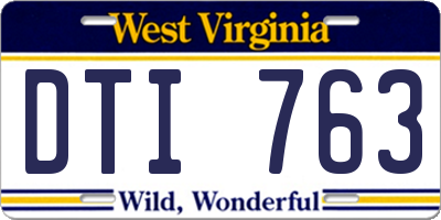 WV license plate DTI763