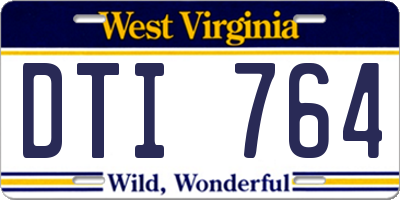 WV license plate DTI764