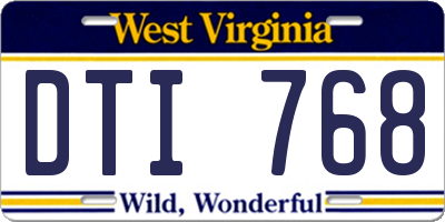 WV license plate DTI768