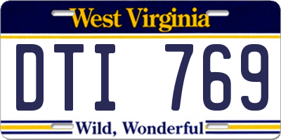 WV license plate DTI769