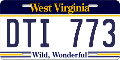 WV license plate DTI773
