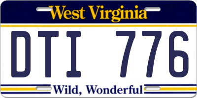 WV license plate DTI776