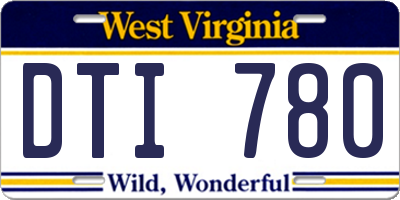 WV license plate DTI780