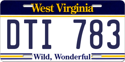 WV license plate DTI783
