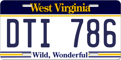 WV license plate DTI786