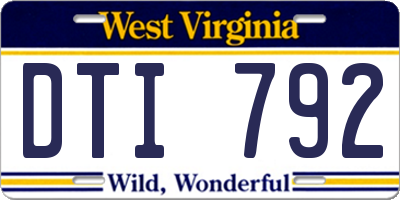 WV license plate DTI792