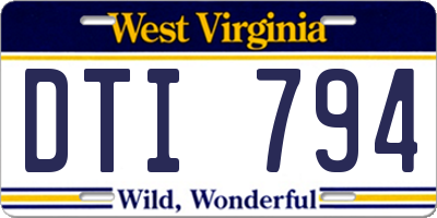 WV license plate DTI794