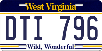 WV license plate DTI796