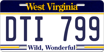 WV license plate DTI799