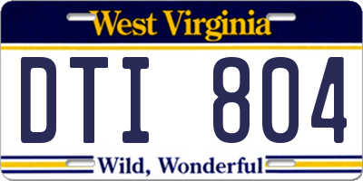 WV license plate DTI804