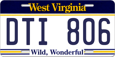 WV license plate DTI806
