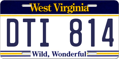 WV license plate DTI814