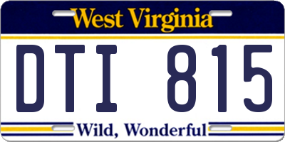 WV license plate DTI815