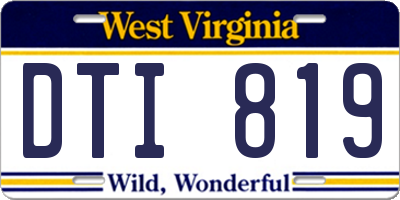 WV license plate DTI819