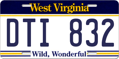 WV license plate DTI832