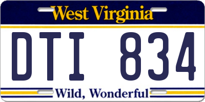WV license plate DTI834