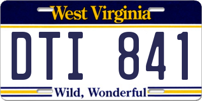 WV license plate DTI841