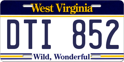 WV license plate DTI852
