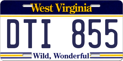 WV license plate DTI855