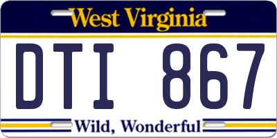 WV license plate DTI867