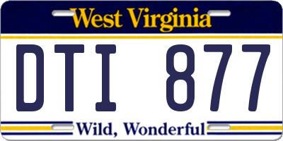 WV license plate DTI877