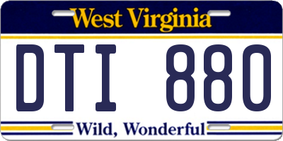 WV license plate DTI880