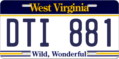WV license plate DTI881