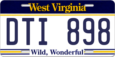 WV license plate DTI898
