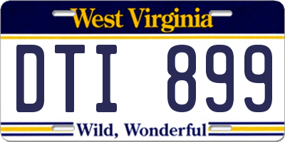 WV license plate DTI899