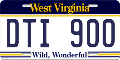 WV license plate DTI900