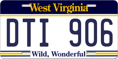 WV license plate DTI906