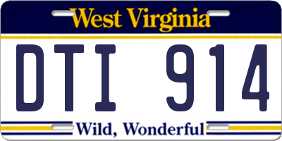 WV license plate DTI914