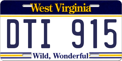 WV license plate DTI915