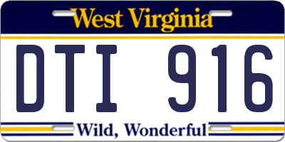 WV license plate DTI916