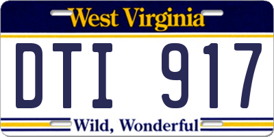 WV license plate DTI917