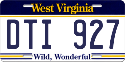 WV license plate DTI927