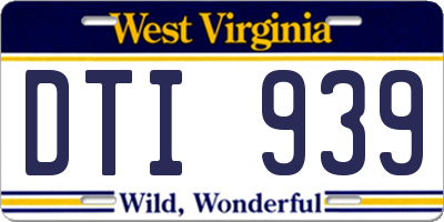 WV license plate DTI939