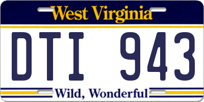WV license plate DTI943