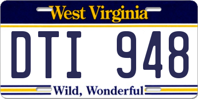 WV license plate DTI948