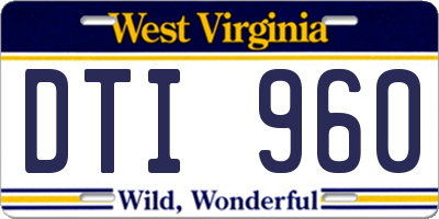 WV license plate DTI960