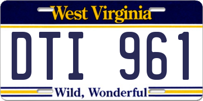 WV license plate DTI961