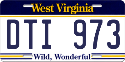 WV license plate DTI973