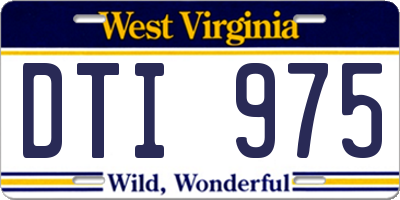 WV license plate DTI975