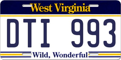WV license plate DTI993