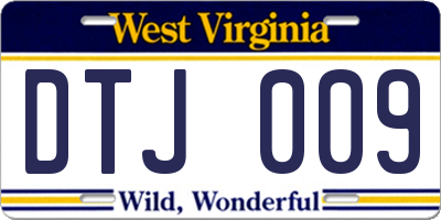WV license plate DTJ009